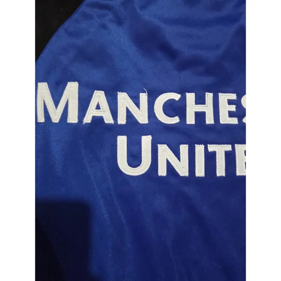 Manchester United Sweat Suit Jacket Men's Medium Black & Blue MUFC Futbol Soccer - Picture 8 of 9